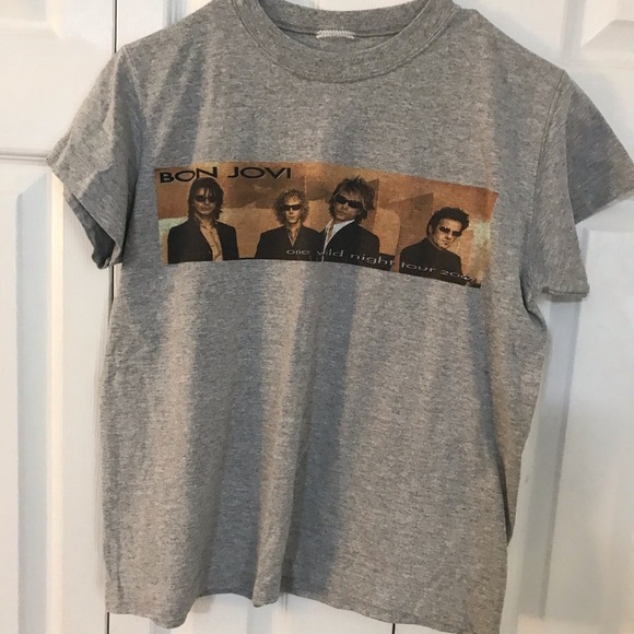 Bon Jovi Gray Graphic T-Shirt - Picture 1 of 2